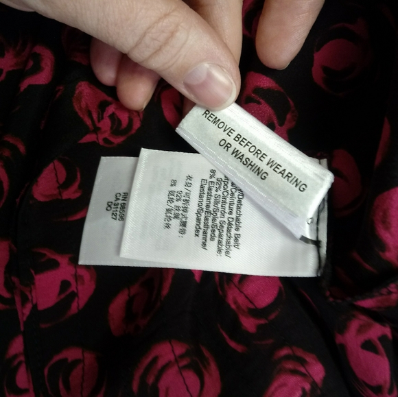 NWT DKNY silk floral dress with self belt - Picture 5 of 7